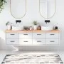 Encimera baño madera maciza tratada marrón claro 200x60x(2-4)cm de vidaXL, Encimeras - Ref: Foro24-3156175, Precio: 155,03 €,...