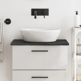 Massivholz-Badezimmerarbeitsplatte in dunkelbraun 60x50x2 cm von vidaXL, Arbeitsplatten - Ref: Foro24-3156203, Preis: 51,74 €...