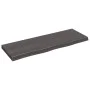 Badezimmerarbeitsplatte aus dunkelbraun behandeltem Massivholz, 80 x 30 x (2–4) cm von vidaXL, Arbeitsplatten - Ref: Foro24-3...