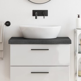 Dark brown treated solid wood bathroom countertop 80x30x(2-6)cm by vidaXL, Countertops - Ref: Foro24-3156211, Price: 53,14 €,...