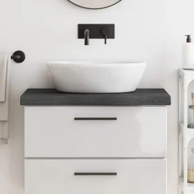 Encimera baño madera maciza tratada marrón oscuro 80x30x(2-6)cm de vidaXL, Encimeras - Ref: Foro24-3156211, Precio: 52,48 €, ...