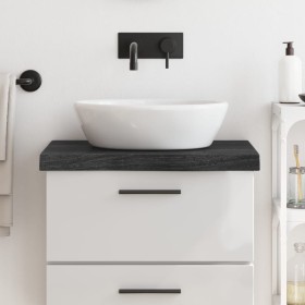 Badezimmerarbeitsplatte aus dunkelbraun behandeltem Massivholz, 60 x 50 x (2–6) cm von vidaXL, Arbeitsplatten - Ref: Foro24-3...
