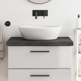 Encimera baño madera maciza tratada marrón oscuro 80x50x(2-6)cm de vidaXL, Encimeras - Ref: Foro24-3156217, Precio: 73,45 €, ...