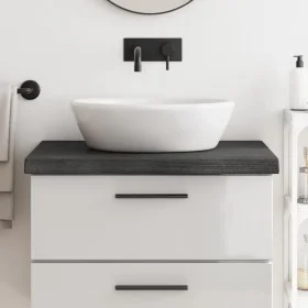 Massivholz-Badezimmerarbeitsplatte in dunkelbraun 80x50x(2-6)cm von vidaXL, Arbeitsplatten - Ref: Foro24-3156217, Preis: 72,5...