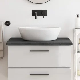 Encimera baño madera maciza tratada marrón oscuro 80x50x(2-4)cm de vidaXL, Encimeras - Ref: Foro24-3156216, Precio: 60,96 €, ...