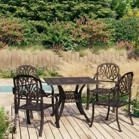 Bistro table and chairs 5 pieces cast aluminum bronze color by vidaXL, Garden sets - Ref: Foro24-3070604, Price: 909,28 €, Di...