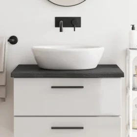 Encimera baño madera maciza tratada marrón oscuro 80x60x(2-4)cm de vidaXL, Encimeras - Ref: Foro24-3156219, Precio: 69,73 €, ...