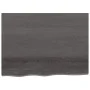 Badezimmerarbeitsplatte aus dunkelbraun behandeltem Massivholz, 80 x 60 x (2-4) cm von vidaXL, Arbeitsplatten - Ref: Foro24-3...