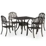 Bistrotisch und Stühle, 5 Stück, Aluminiumguss, bronzefarben von vidaXL, Gartensets - Ref: Foro24-3070604, Preis: 912,74 €, R...