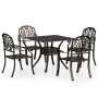 Bistrotisch und Stühle, 5 Stück, Aluminiumguss, bronzefarben von vidaXL, Gartensets - Ref: Foro24-3070604, Preis: 926,74 €, R...