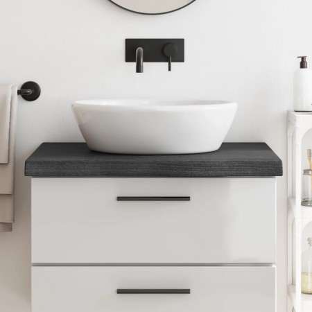 Massivholz-Badezimmerarbeitsplatte in dunkelbraun 80x60x(2-6)cm von vidaXL, Arbeitsplatten - Ref: Foro24-3156220, Preis: 84,2...