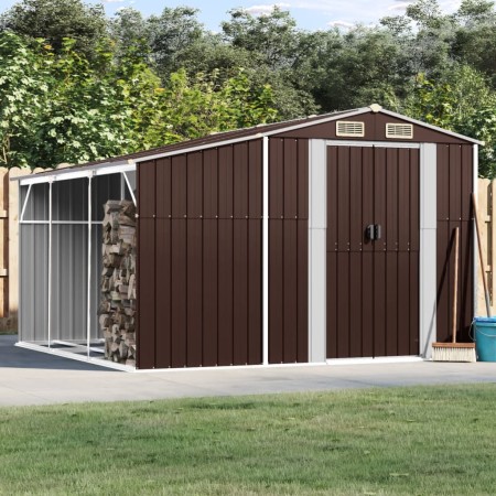 Gartenhaus aus verzinktem Stahl in Braun 277x279x179 cm von vidaXL, Schuppen - Ref: Foro24-3188296, Preis: 446,30 €, Rabatt: %