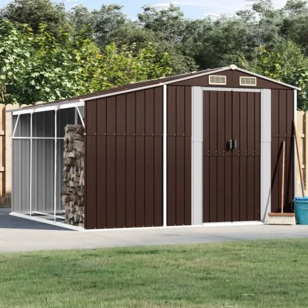 Gartenhaus aus verzinktem Stahl in Braun 277x279x179 cm von vidaXL, Schuppen - Ref: Foro24-3188296, Preis: 430,20 €, Rabatt: %