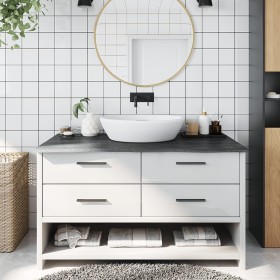 Dark brown treated solid wood bathroom countertop 100x60x2 cm by vidaXL, Countertops - Ref: Foro24-3156230, Price: 69,42 €, D...