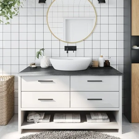 Dark brown treated solid wood bathroom countertop 100x60x2 cm by vidaXL, Countertops - Ref: Foro24-3156230, Price: 68,51 €, D...