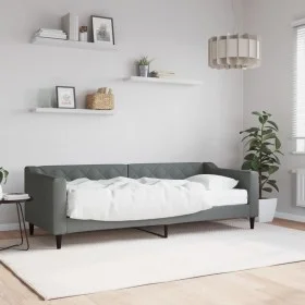 Sofa bed with dark gray fabric mattress 80x200 cm by vidaXL, Beds and slatted bases - Ref: Foro24-3197404, Price: 311,78 €, D...