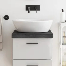 Encimera de baño madera tratada marrón oscuro 40x50x(2-6) cm de vidaXL, Encimeras - Ref: Foro24-3156193, Precio: 44,87 €, Des...