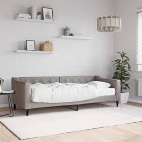 Sofá cama con colchón tela gris taupe 80x200 cm