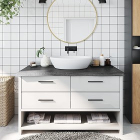 Encimera de baño madera tratada marrón oscuro 100x60x(2-6) cm by vidaXL, Countertops - Ref: Foro24-3156232, Price: 99,37 €, D...