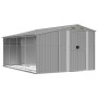 Garden shed gray galvanized steel 277x365.5x179 cm by vidaXL, Sheds - Ref: Foro24-3188291, Price: 570,88 €, Discount: %