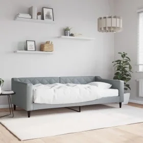 Sofa bed with light gray fabric mattress 90x200 cm by vidaXL, Beds and slatted bases - Ref: Foro24-3197408, Price: 331,72 €, ...