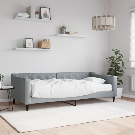 Sofa bed with light gray fabric mattress 90x200 cm by vidaXL, Beds and slatted bases - Ref: Foro24-3197408, Price: 313,32 €, ...