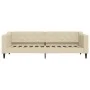 Sofa bed with cream fabric mattress 80x200 cm by vidaXL, Beds and slatted bases - Ref: Foro24-3197407, Price: 311,47 €, Disco...