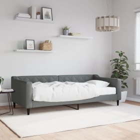Sofa bed with dark gray fabric mattress 90x200 cm by vidaXL, Beds and slatted bases - Ref: Foro24-3197409, Price: 317,31 €, D...
