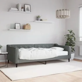 Sofa bed with dark gray fabric mattress 90x200 cm by vidaXL, Beds and slatted bases - Ref: Foro24-3197409, Price: 326,47 €, D...