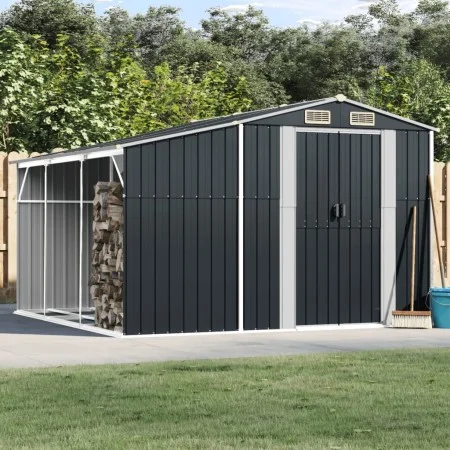Cobertizo de jardín acero galvanizado antracita 277x279x179 cm de vidaXL, Cobertizos - Ref: Foro24-3188293, Precio: 447,68 €,...