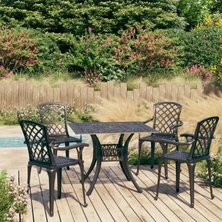 Bistrotisch und Stühle 5-teilig aus schwarzem Aluminiumguss von vidaXL, Gartensets - Ref: Foro24-3070614, Preis: 690,95 €, Ra...