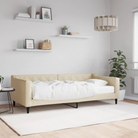 Schlafsofa mit cremefarbener Stoffmatratze 90x200 cm von vidaXL, Betten und Lattenroste - Ref: Foro24-3197412, Preis: 313,89 ...