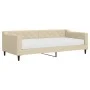 Sofa bed with cream fabric mattress 90x200 cm by vidaXL, Beds and slatted bases - Ref: Foro24-3197412, Price: 330,43 €, Disco...