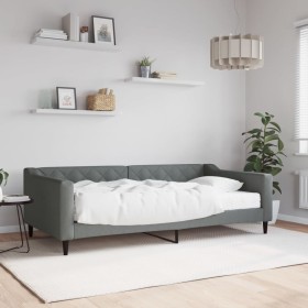 Sofá cama con colchón tela gris oscuro 100x200 cm