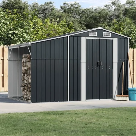 Cobertizo de jardín acero galvanizado antracita 277x192,5x179cm de vidaXL, Cobertizos - Ref: Foro24-3188292, Precio: 362,61 €...