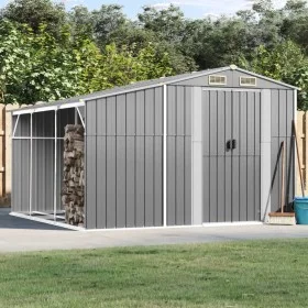 Cobertizo de jardín acero galvanizado gris 277x279x179 cm de vidaXL, Cobertizos - Ref: Foro24-3188290, Precio: 414,21 €, Desc...