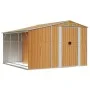 Cobertizo jardín acero galvanizado marrón claro 277x279x179 cm de vidaXL, Cobertizos - Ref: Foro24-3188299, Precio: 430,22 €,...