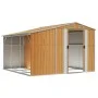 Cobertizo jardín acero galvanizado marrón claro 277x279x179 cm de vidaXL, Cobertizos - Ref: Foro24-3188299, Precio: 430,22 €,...