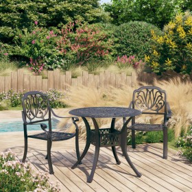 Bistrotisch und Stühle 3-teilig aus schwarzem Aluminiumguss von vidaXL, Gartensets - Ref: Foro24-3070575, Preis: 628,95 €, Ra...