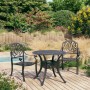Bistrotisch und Stühle 3-teilig aus schwarzem Aluminiumguss von vidaXL, Gartensets - Ref: Foro24-3070575, Preis: 628,95 €, Ra...