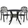Bistrotisch und Stühle 3-teilig aus schwarzem Aluminiumguss von vidaXL, Gartensets - Ref: Foro24-3070575, Preis: 628,95 €, Ra...