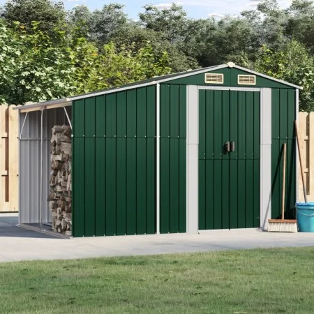 Cobertizo de jardín acero galvanizado verde 277x192,5x179 cm de vidaXL, Cobertizos - Ref: Foro24-3188286, Precio: 335,17 €, D...