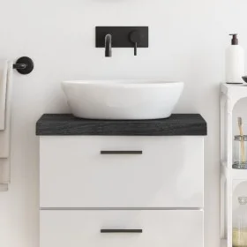 Dark brown treated wood bathroom countertop 60x30x(2-6) cm by vidaXL, Countertops - Ref: Foro24-3156199, Price: 42,10 €, Disc...