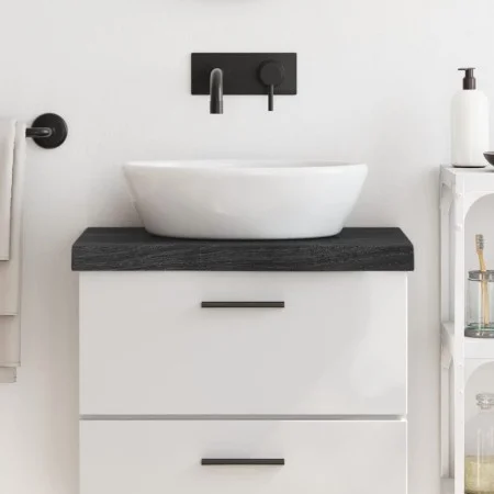 Dark brown treated wood bathroom countertop 60x30x(2-6) cm by vidaXL, Countertops - Ref: Foro24-3156199, Price: 42,28 €, Disc...