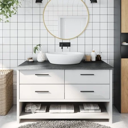 Encimera de baño madera tratada marrón oscuro 100x50x(2-4) cm de vidaXL, Encimeras - Ref: Foro24-3156228, Precio: 74,38 €, De...