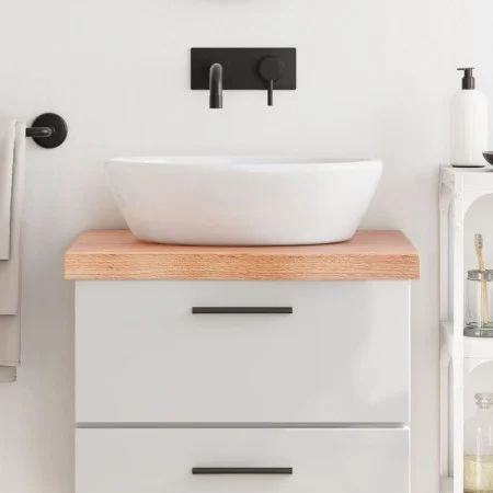 Encimera baño madera maciza tratada marrón claro 60x50x(2-6) cm de vidaXL, Encimeras - Ref: Foro24-3156109, Precio: 88,96 €, ...