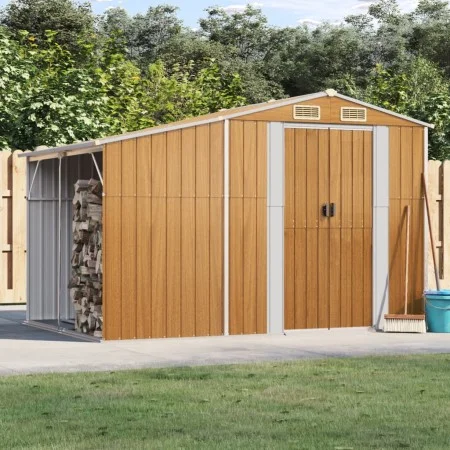 Cobertizo jardín acero galvanizado marrón claro 277x192,5x179cm de vidaXL, Cobertizos - Ref: Foro24-3188298, Precio: 347,81 €...