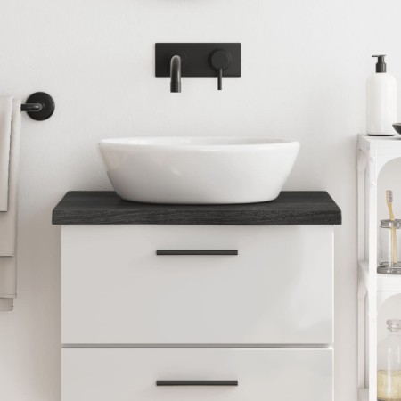 Dark brown treated solid wood bathroom countertop 60x50x(2-4)cm by vidaXL, Countertops - Ref: Foro24-3156204, Price: 56,89 €,...
