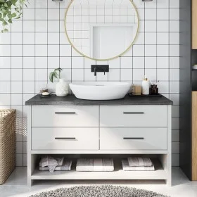 Dark brown treated wood bathroom countertop 100x40x(2-4) cm by vidaXL, Countertops - Ref: Foro24-3156225, Price: 61,63 €, Dis...