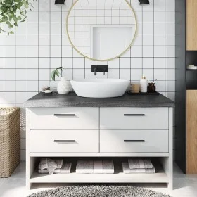 Dark brown treated wood bathroom countertop 100x50x(2-6) cm by vidaXL, Countertops - Ref: Foro24-3156229, Price: 87,48 €, Dis...